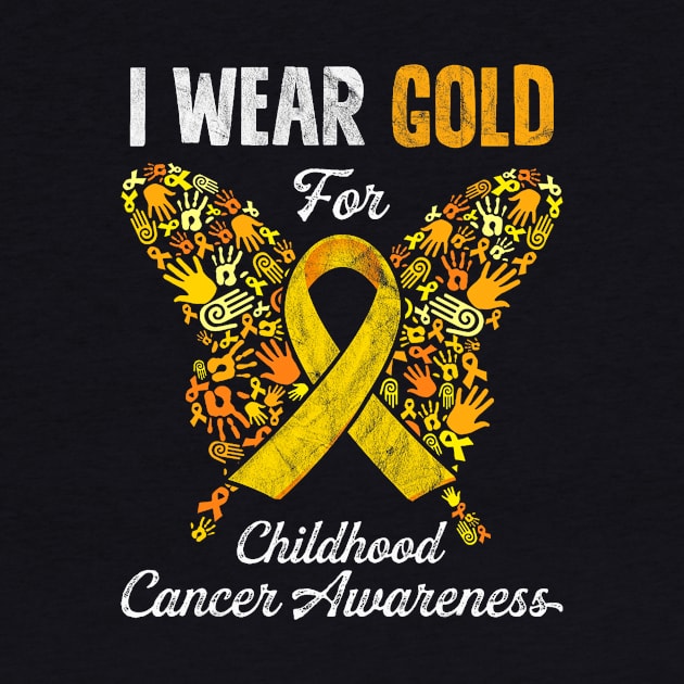 Childhood Cancer Awareness Ribbon Yellow Butterfly by everetto